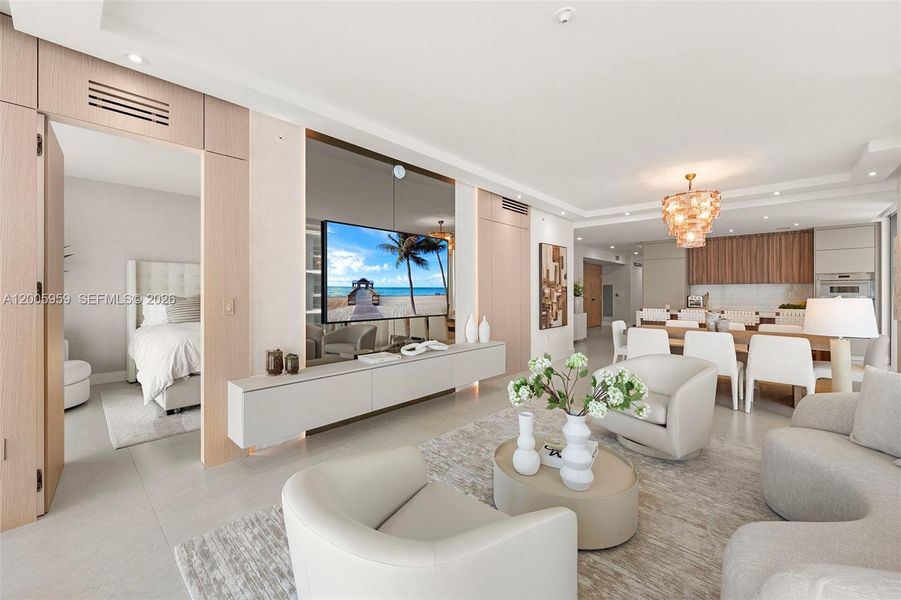 Furnished interior view inside a new home in , Miami (Image 34).