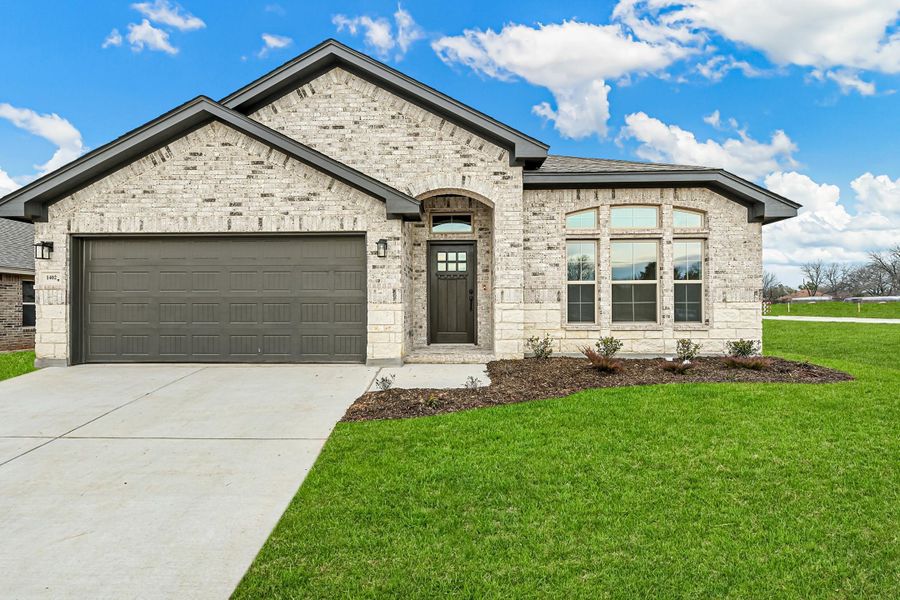Representative exterior photo of a completed home built from the Sherwood by Cheldan Homes in Craftsmen's Corner, Cleburne, TX (Image 1).