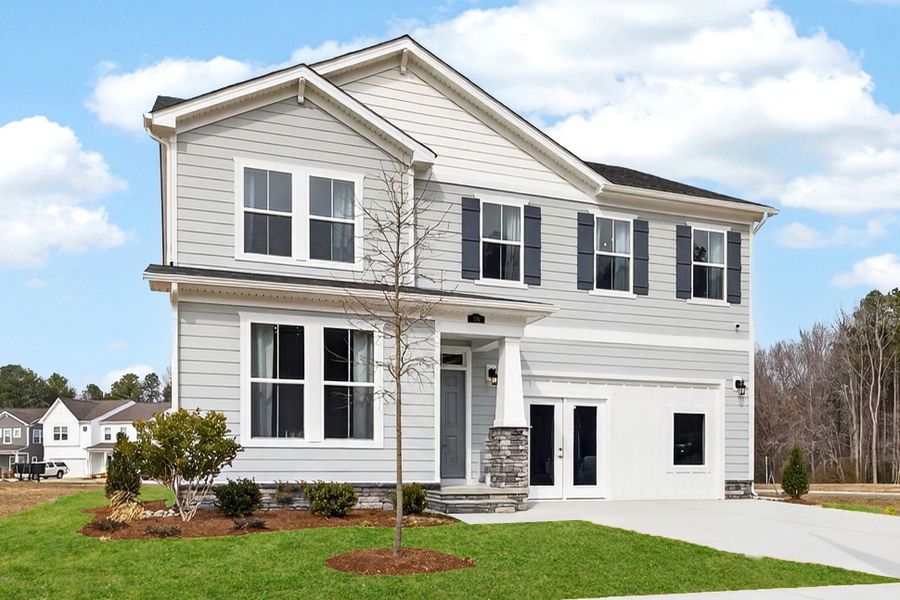 Representative exterior photo of a completed home built from the The Poppy by Chesapeake Homes in The Farm at Neill's Creek, Lillington, NC (Image 25).