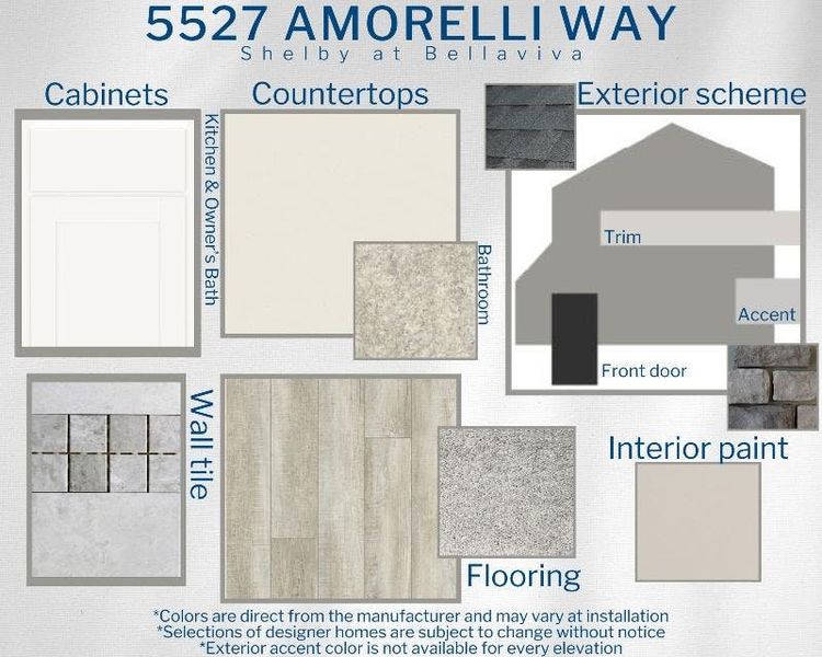 Shelby - Colors for this home Shelby - Colors for this home