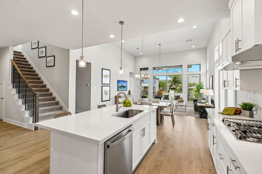 Furnished interior view inside a new home in 6 Creeks, Kyle (Image 6).
