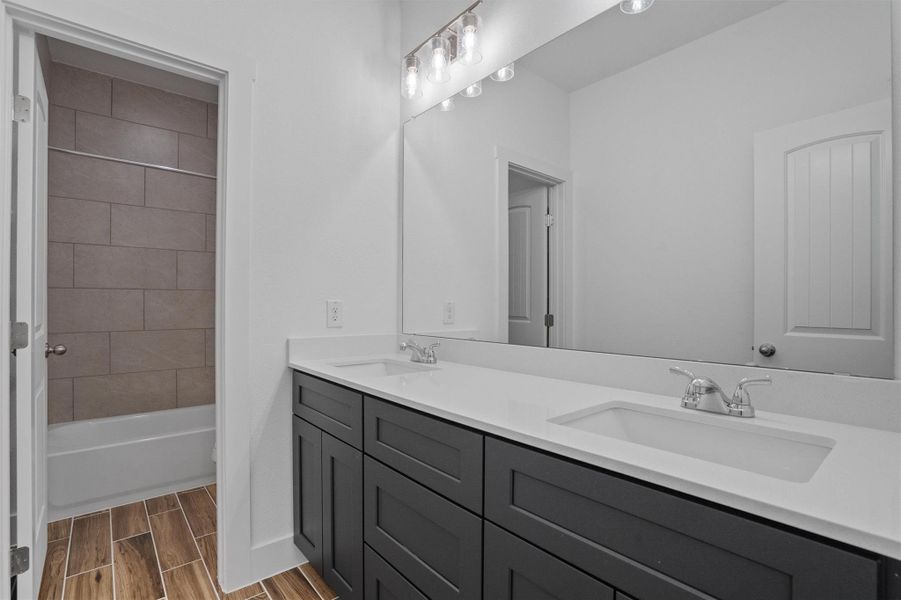Furnished interior view inside a new home in Enclave at Cele, Pflugerville (Image 6). Furnished interior view inside a new home in Enclave at Cele, Pflugerville (Image 6).