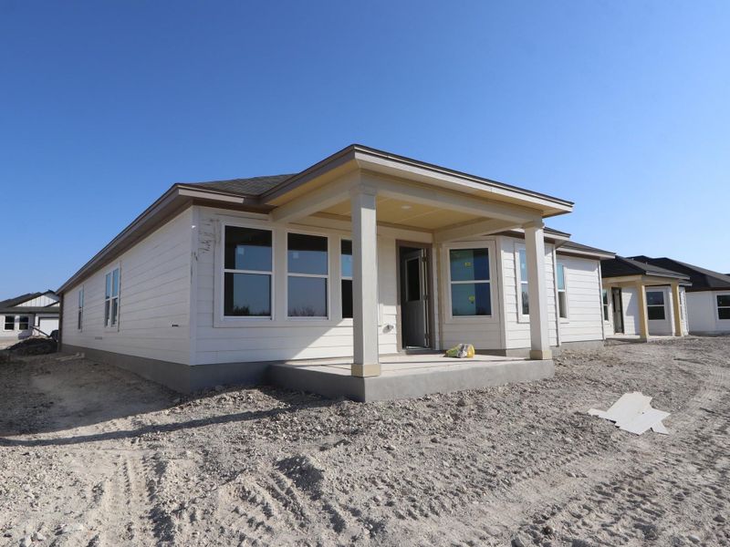 Exterior details and patio area of a home in Marble Creek Crossing, Austin (Image 9). Exterior details and patio area of a home in Marble Creek Crossing, Austin (Image 9).