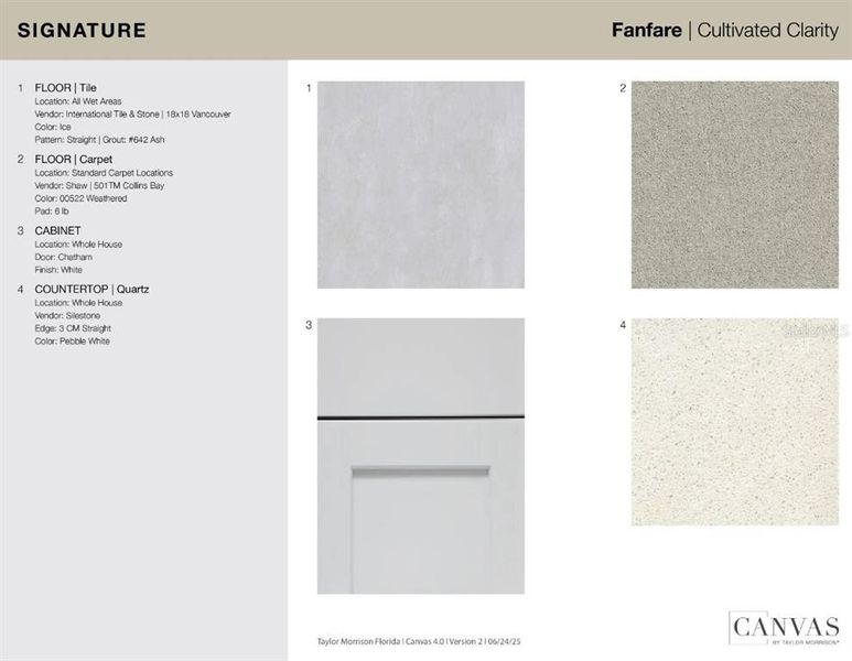 Sample of building materials used in homes in The Towns at Tiburon, Nokomis (Image 20).