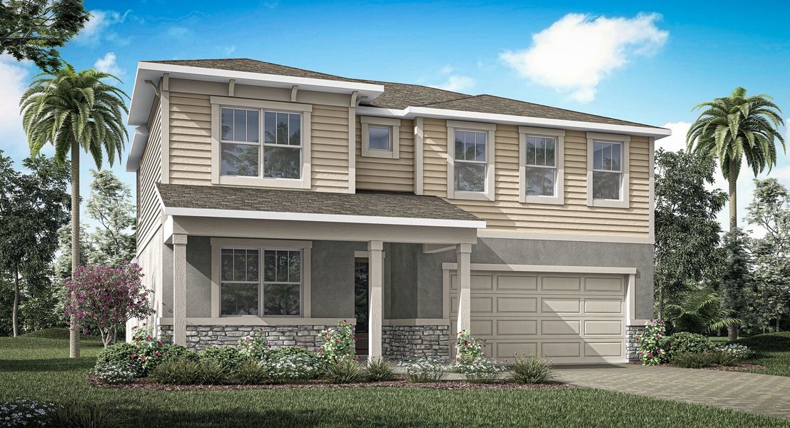 Representative exterior photo of a completed home built from the Olympic by Mattamy Homes in Meridian Parks, Orlando, FL (Image 1). Representative exterior photo of a completed home built from the Olympic by Mattamy Homes in Meridian Parks, Orlando, FL (Image 1).