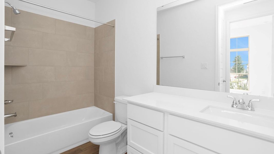 Furnished interior view inside a new home in Amira 45', Tomball (Image 3). Furnished interior view inside a new home in Amira 45', Tomball (Image 3).