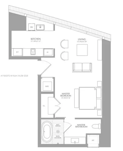 2D floor plan layout of this home in Aston Martin Residences, Miami, FL (Image 1).
