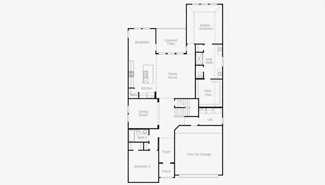 2D floor plan layout for the Kendall by Coventry Homes in Hulen Trails 50', Crowley, TX (Image 5).