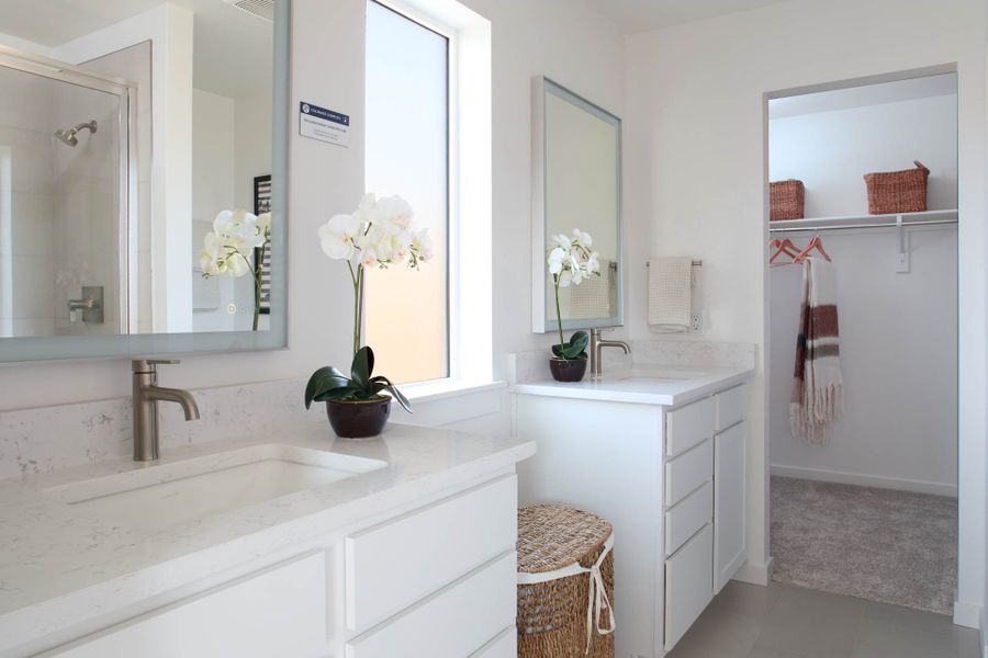 Furnished interior view inside a new home in Lyric at RidgeGate Townhomes, Lone Tree (Image 6).