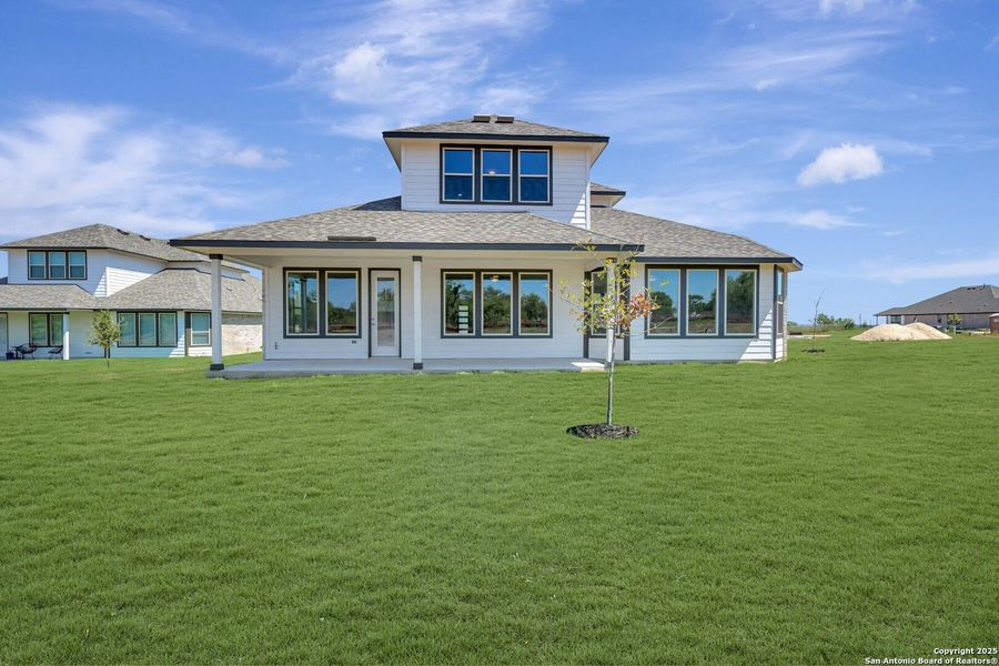 Front exterior of a new home in Preserve at Annabelle Ranch, San Antonio, TX, highlighting curb appeal (Image 16).