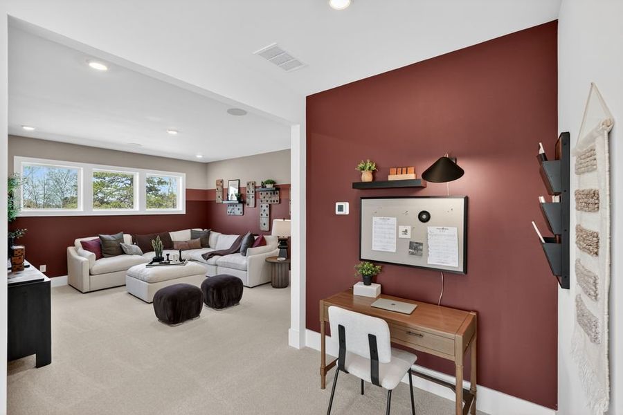 Furnished interior in a model home at Wayt Farm in Cumming (Image 24).