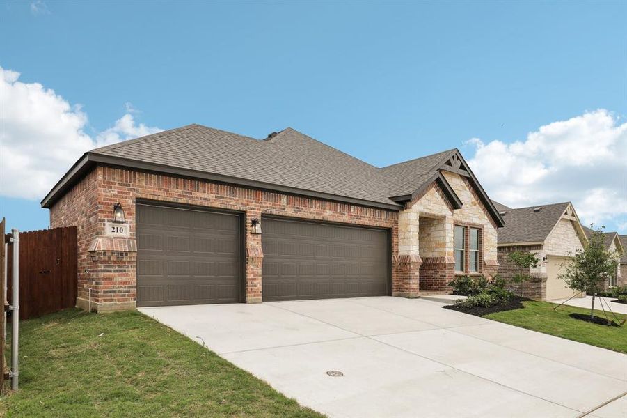 Front exterior of a new home in , Alvarado, TX, highlighting curb appeal (Image 2). Front exterior of a new home in , Alvarado, TX, highlighting curb appeal (Image 2).