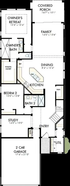 2D floor plan layout of this home in Sienna - Grove Collection, Missouri City, TX (Image 2). 2D floor plan layout of this home in Sienna - Grove Collection, Missouri City, TX (Image 2).