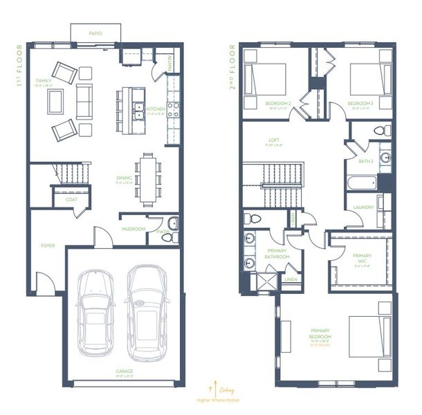 2D floor plan layout for the Boulder (FE) by Grenadier Homes in Wildridge, Oak Point, TX (Image 2).