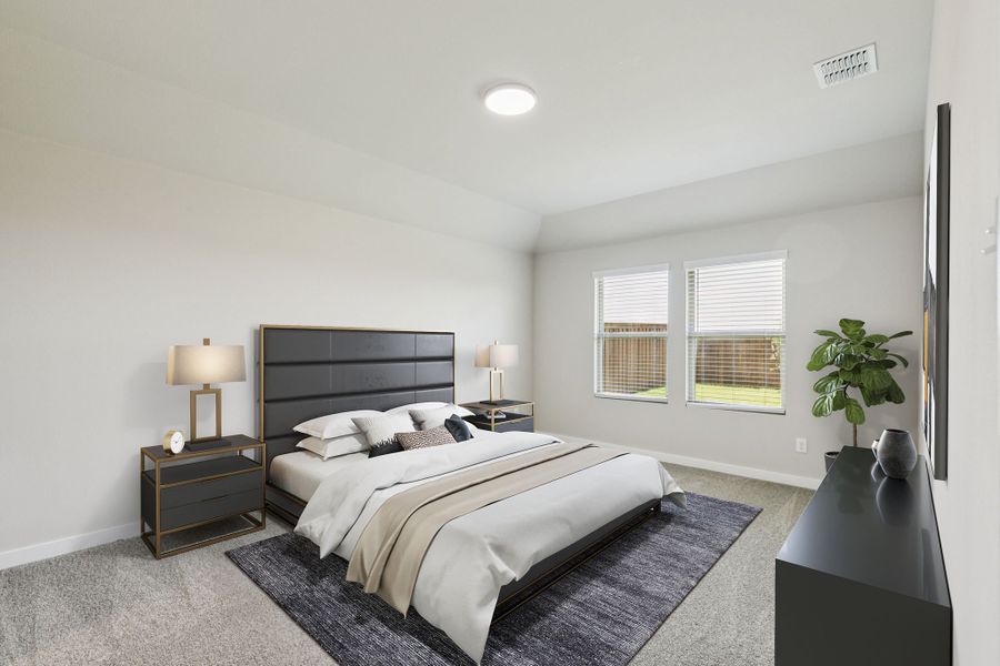 Primary Suite in the Harper home plan by Trophy Signature Homes – REPRESENTATIVE PHOTO