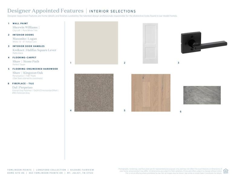 Sample of building materials used in homes in Tomlinson Pointe, Mount Juliet (Image 6).