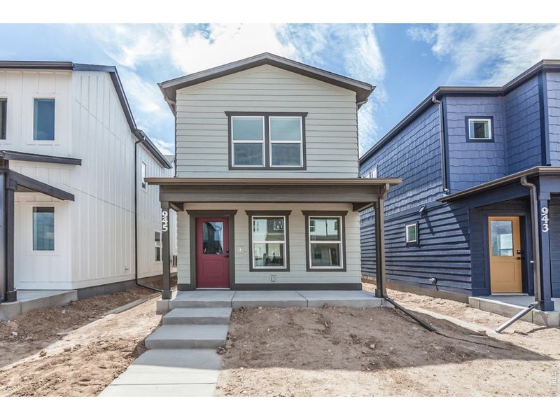 Exterior details and patio area of a home in Prairie Song Story Collection - Single Family Homes, Windsor (Image 25).