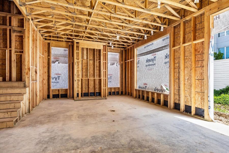 A view of the living room that showcases the French doors that will lead to the outdoor area. A view of the living room that showcases the French doors that will lead to the outdoor area.