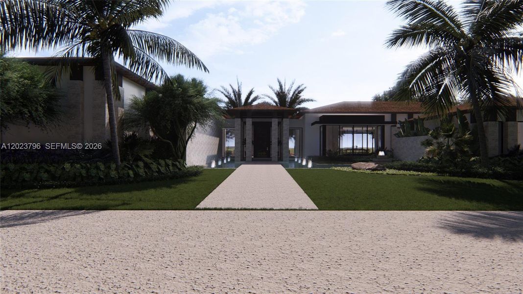 Front exterior of a new home in , Jupiter Island, FL, highlighting curb appeal (Image 2). Front exterior of a new home in , Jupiter Island, FL, highlighting curb appeal (Image 2).