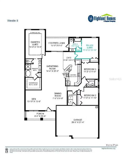 2D floor plan layout of this home in Keen's Grove, Lakeland, FL (Image 2).
