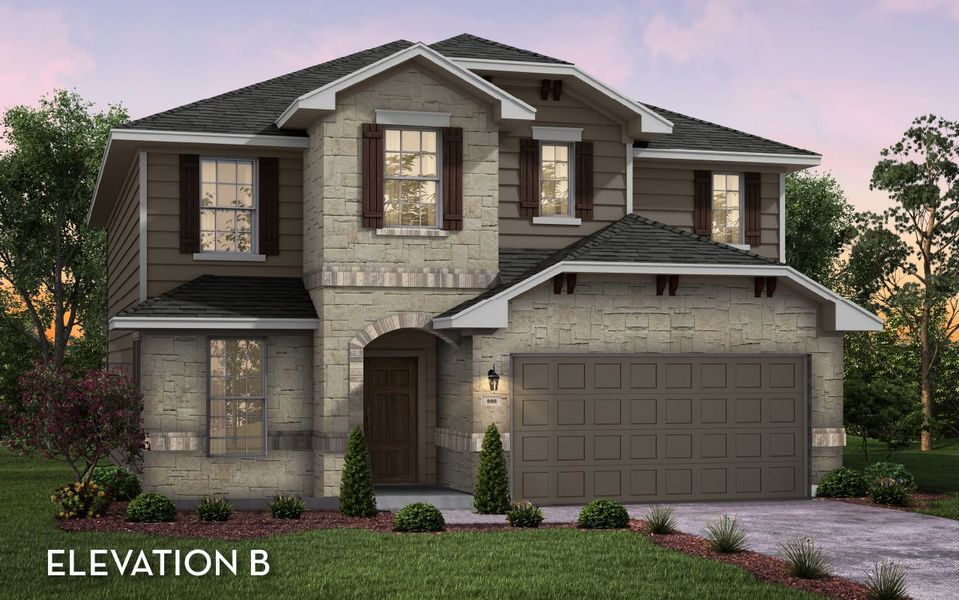 Representative exterior photo of a completed home built from the Dakota by CastleRock Communities in Hughes Landing, Dickinson, TX (Image 22).