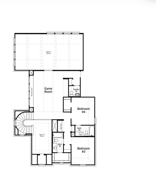 2D floor plan layout for the Siena by Highland Homes in Furst Ranch, Flower Mound, TX (Image 19).