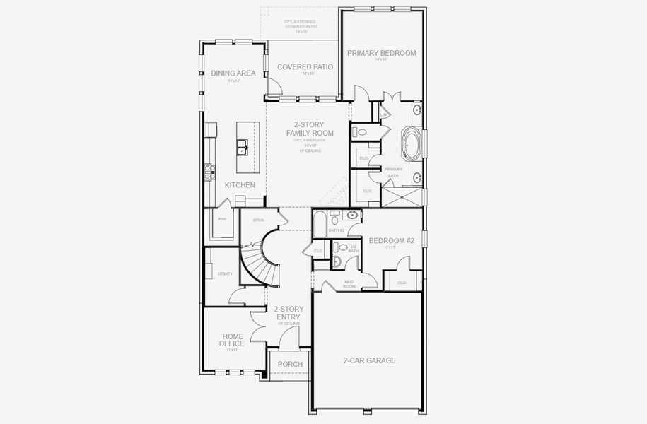 2D floor plan layout for the 2796W by Perry Homes in Juniper Springs 50', Lockhart, TX (Image 4). 2D floor plan layout for the 2796W by Perry Homes in Juniper Springs 50', Lockhart, TX (Image 4).
