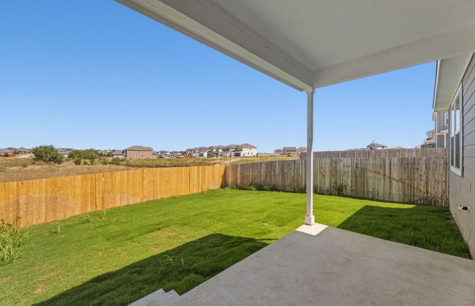 Exterior details and patio area of a home in Sonterra, Jarrell (Image 28).