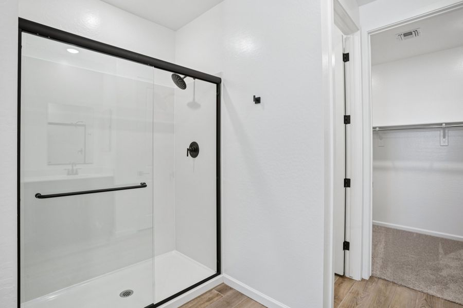 Primary bath - Sanctuary at Stonebridge Model Home. Finishes and options may vary by community Primary bath - Sanctuary at Stonebridge Model Home. Finishes and options may vary by community