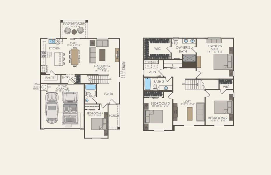 2D floor plan layout of this home in Copper Falls, Buckeye, AZ (Image 3).