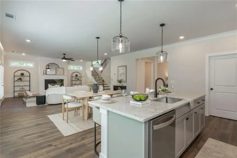 Furnished interior view inside a new home in , Flowery Branch (Image 48).
