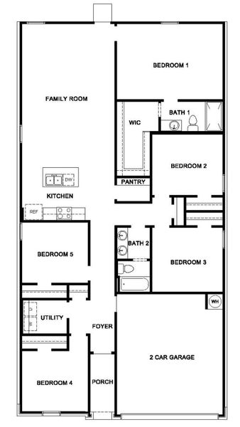 2D floor plan layout for the Callahan by D.R. Horton in Eastern Wells, Jarrell, TX (Image 3).