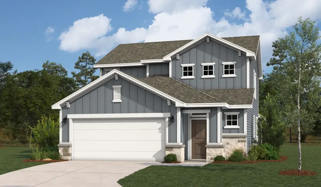 Representative exterior photo of a completed home built from the Hondo by Hakes Brothers in Highland Ridge, New Braunfels, TX (Image 27).
