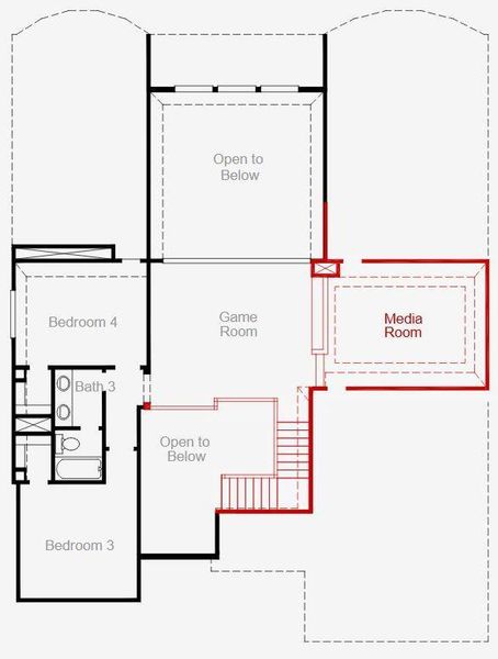 2D floor plan layout of this home in The Highlands, Porter, TX (Image 3).