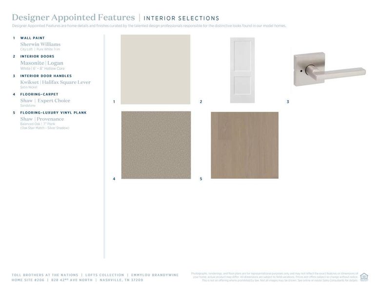 Sample of building materials used in homes in The Nations - Lofts, Nashville (Image 8).