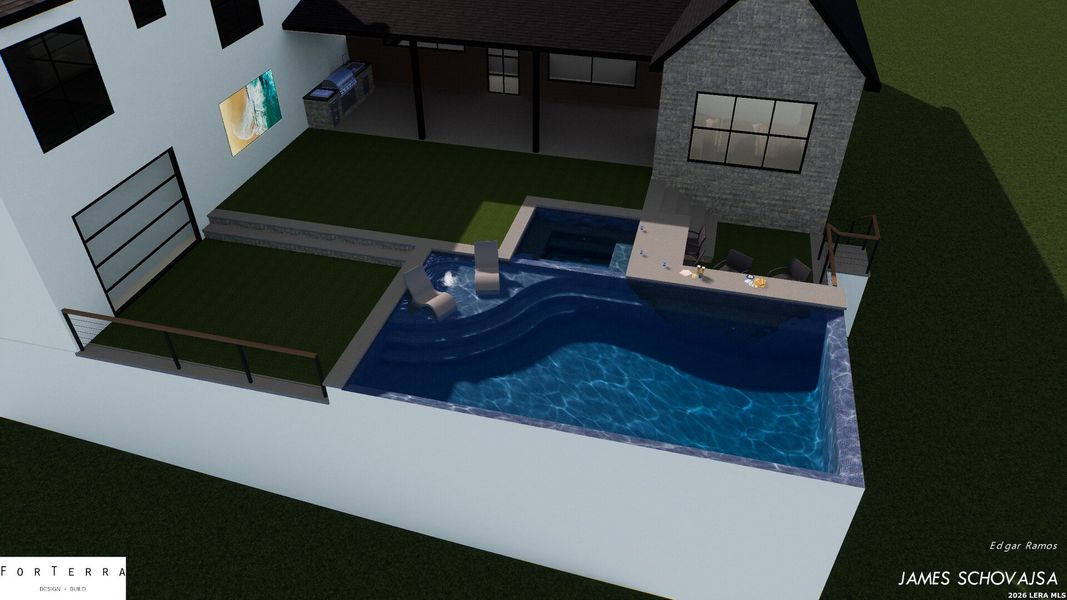 Exterior rendering of this home design in , New Braunfels, TX (Image 7).