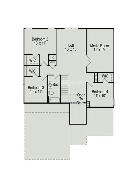 2D floor plan layout of this home in Enclave at Willis, Willis, TX (Image 3).
