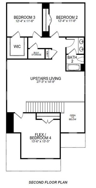 2D floor plan layout for the SIERRA by D.R. Horton in Sycamore Cove, Woodruff, SC (Image 4). 2D floor plan layout for the SIERRA by D.R. Horton in Sycamore Cove, Woodruff, SC (Image 4).