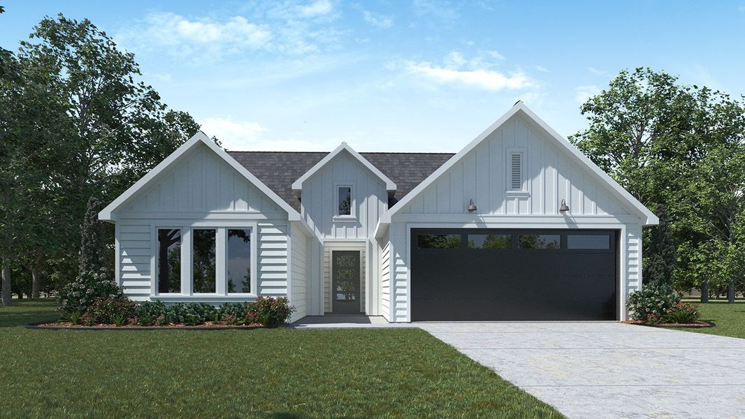 Representative exterior photo of a completed home built from the Huntsville by D.R. Horton in Creeks at Burnett Trail, Canton, TX (Image 1). Representative exterior photo of a completed home built from the Huntsville by D.R. Horton in Creeks at Burnett Trail, Canton, TX (Image 1).