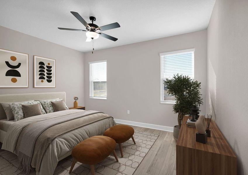 Curl up with a good book in the master bedroom