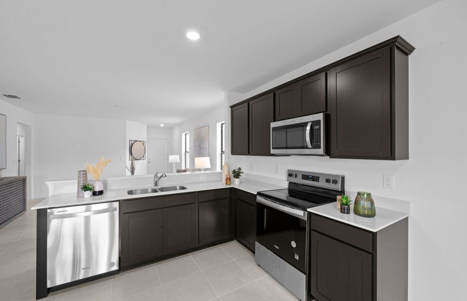 Kitchen with quartz countertops