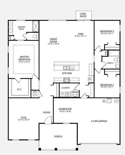 2D floor plan layout for the Wilmington by Maronda Homes in Venice, Venice, FL (Image 4). 2D floor plan layout for the Wilmington by Maronda Homes in Venice, Venice, FL (Image 4).