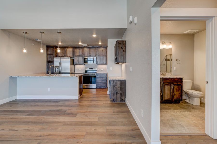 Furnished interior view inside a new home in The Lakes at Centerra - North Shore Flats, Loveland (Image 4).