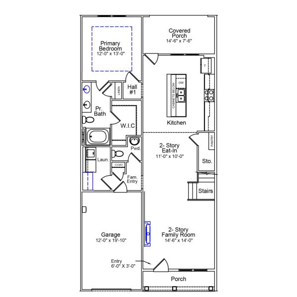2D floor plan layout of this home in Grand Park, Leland, NC (Image 4).