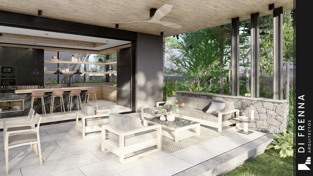 Furnished interior view inside a new home in , Miami (Image 37).