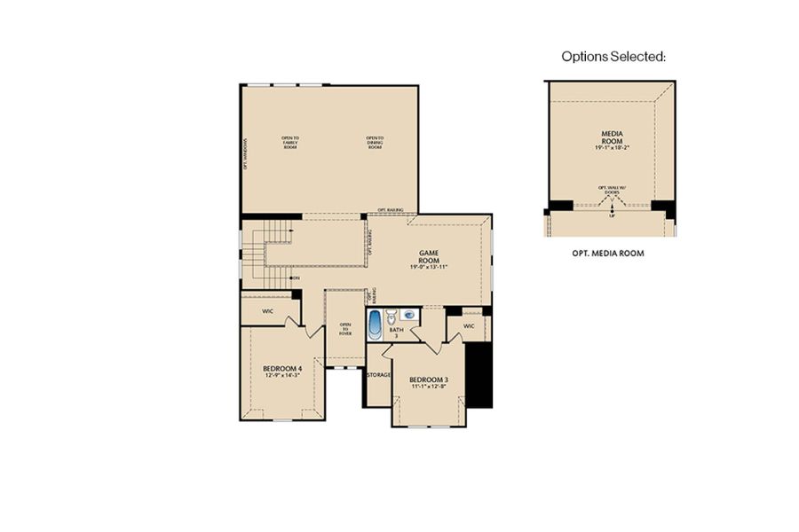 2D floor plan layout of this home in Creekview Meadows, Pilot Point, TX (Image 4). 2D floor plan layout of this home in Creekview Meadows, Pilot Point, TX (Image 4).