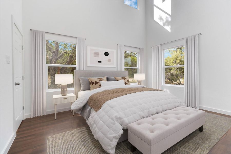 virtually staged - primary bedroom