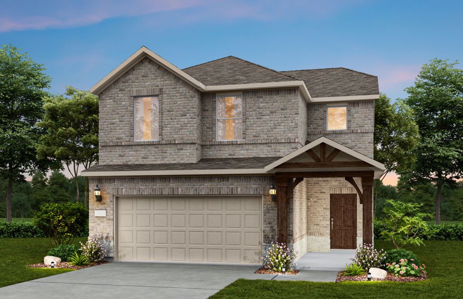 Representative exterior photo of a completed home built from the Maroon by Pulte Homes in Ribbonwood, Aubrey, TX (Image 19).