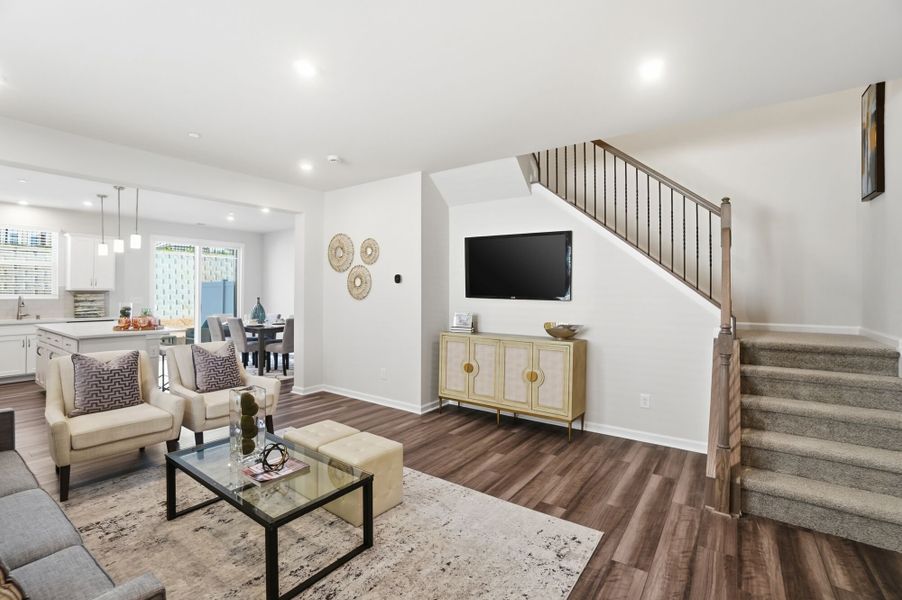 Furnished interior view inside a new home in Hedgecliff Townes, Kannapolis (Image 8). Furnished interior view inside a new home in Hedgecliff Townes, Kannapolis (Image 8).