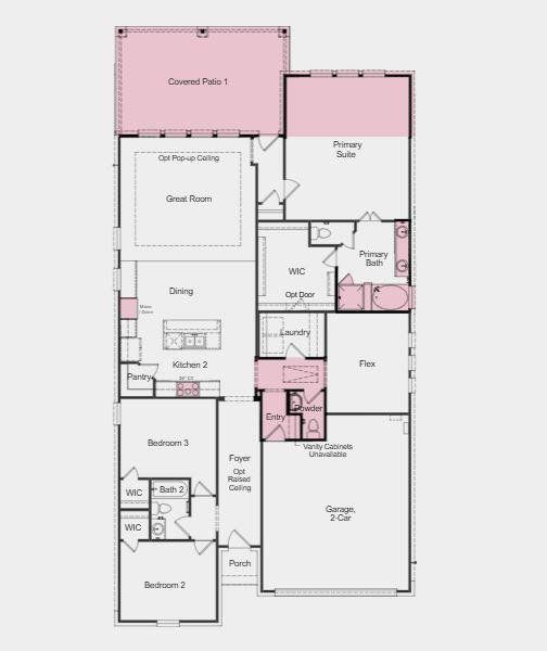 Additional Highlights Include: Extended primary suite, extended covered patio, raised ceiling at foyer, pop-up ceilings at gathering room, walk-in shower at primary bath, and powder room in place of closet. Additional Highlights Include: Extended primary suite, extended covered patio, raised ceiling at foyer, pop-up ceilings at gathering room, walk-in shower at primary bath, and powder room in place of closet.